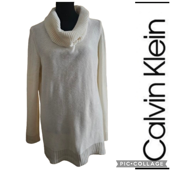 Calvin Klein Sweaters - Calvin Klein Women's Cream Cowl Neck Sweater Tunic